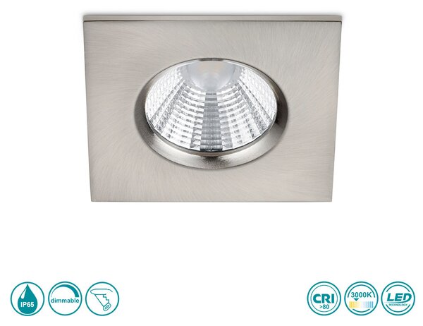 Φωτιστικό Σποτ Χωνευτό Trio Lighting Zagros 650610107 Νίκελ Ματ (IP65)