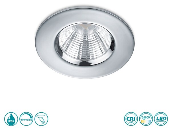 Φωτιστικό Σποτ Χωνευτό Trio Lighting Zagros 650710106 Χρώμιο (IP65)