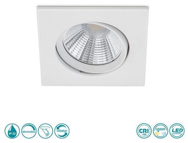 Φωτιστικό Σποτ Χωνευτό Κινητό Trio Lighting Pamir 650410131 Λευκό Ματ (IP23)