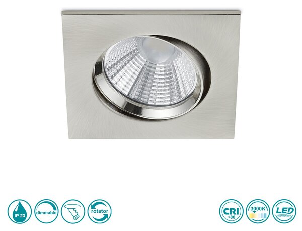 Φωτιστικό Σποτ Χωνευτό Κινητό Trio Lighting Pamir 650410107 Νίκελ Ματ (IP23)