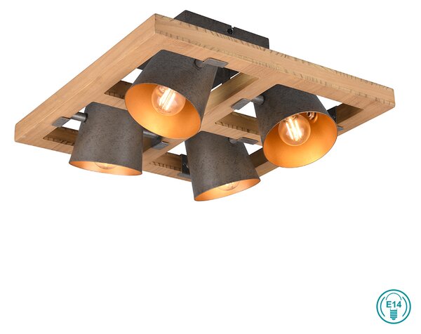 Φωτιστικό Οροφής Trio Lighting Bell 601900467 Νίκελ Αντικέ