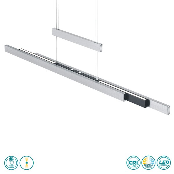 Φωτιστικό Κρεμαστό Trio Lighting Trajan 375310505 Βουρτσιστό Αλουμίνιο