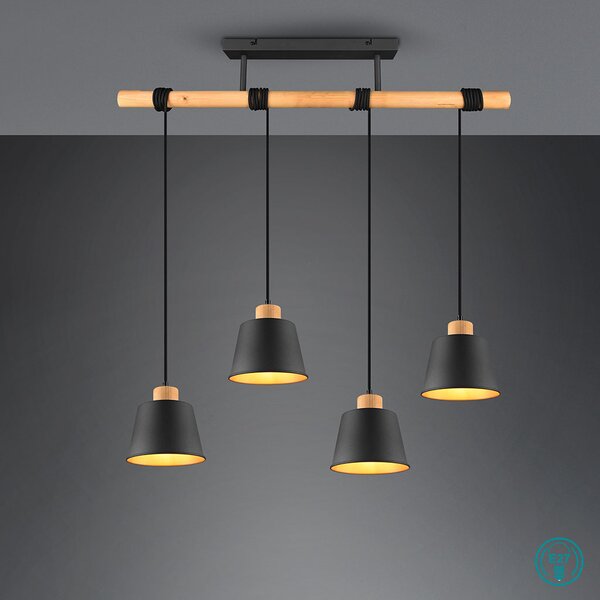 Φωτιστικό Κρεμαστό Ράγα Trio Lighting Harris 312700432 Μαύρο Ματ