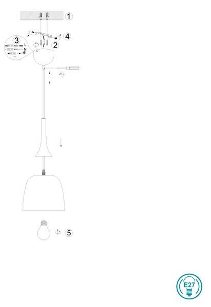 Κρεμαστό Φωτιστικό Trio Lighting Chiron 310800108 Οξυντέ-Μαύρο Ματ