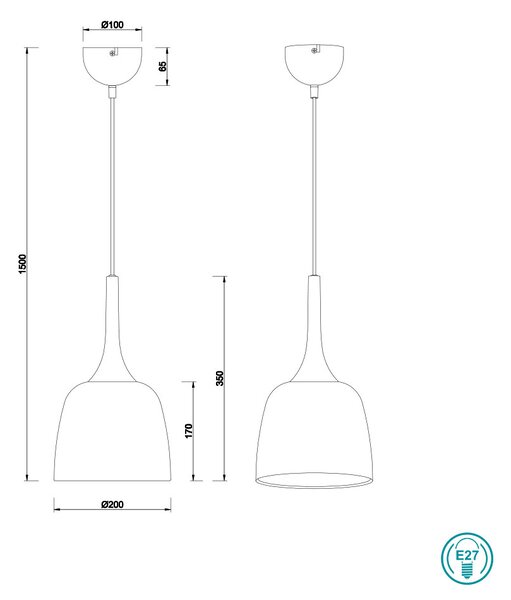 Κρεμαστό Φωτιστικό Trio Lighting Chiron 310800108 Οξυντέ-Μαύρο Ματ