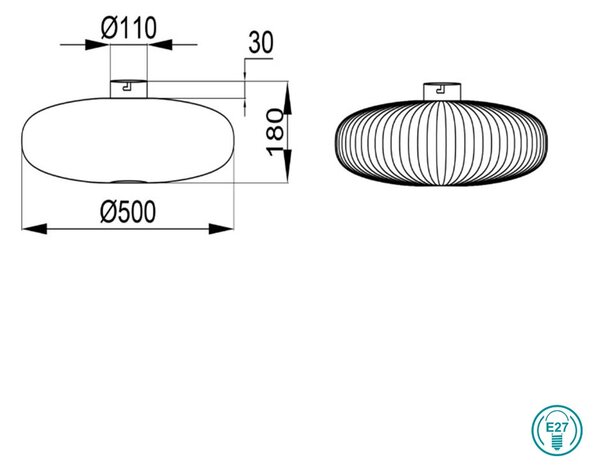 Φωτιστικό Οροφής Vintage Trio Lighting Johann 606905032 Μαύρο Ματ