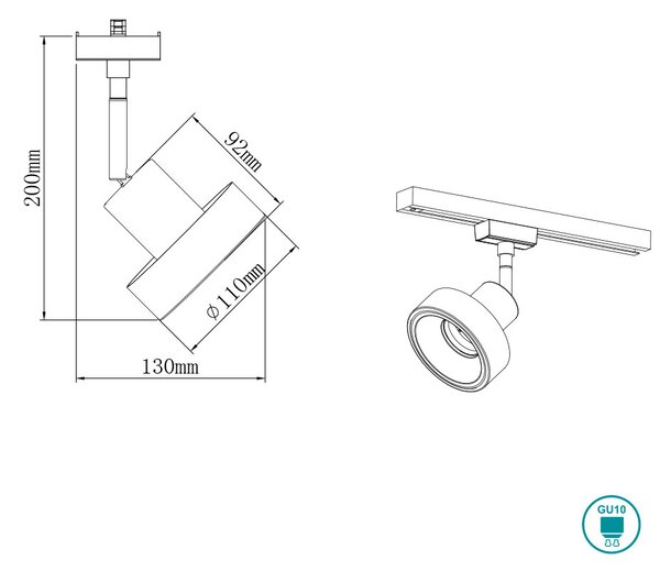 Σποτ Ράγας DUOline Trio Lighting Leon 78070132 Μαύρο Ματ