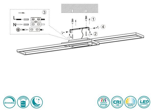 Φωτιστικό Οροφής Trio Lighting Ganado 670710507 Νίκελ Ματ