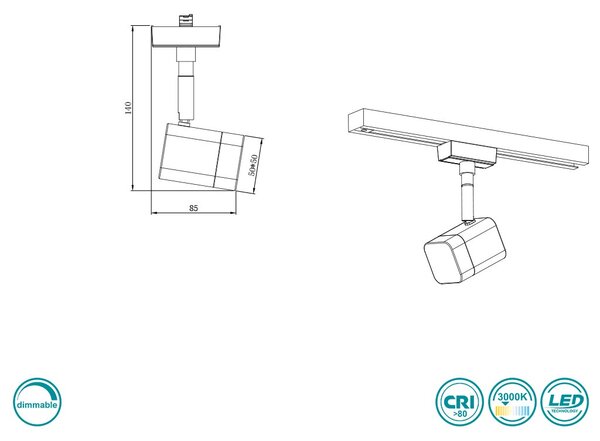 Σποτ Ράγας DUOline Trio Lighting Roubaix 78150107 Νίκελ Ματ