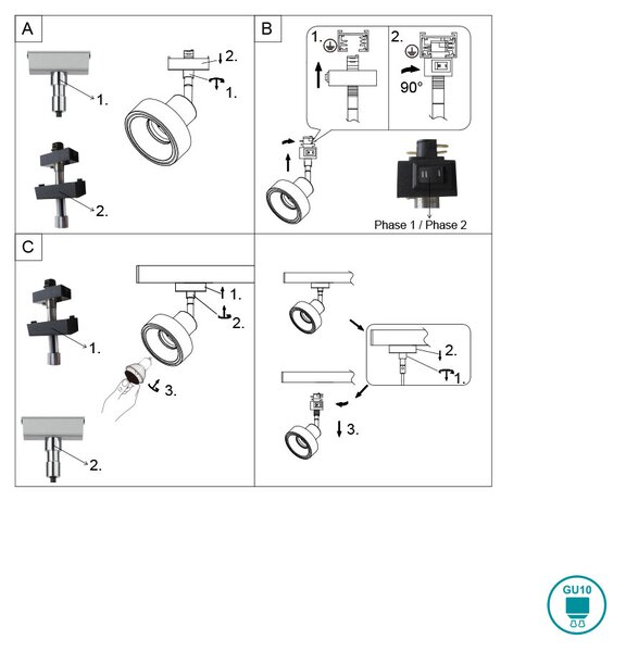 Σποτ Ράγας DUOline Trio Lighting Leon 78070107 Νίκελ Ματ