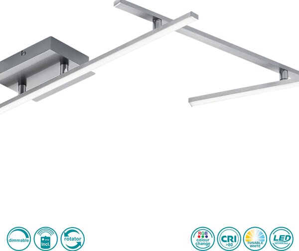 Φωτιστικό Οροφής Trio Lighting Arvin 628410507 Νίκελ Ματ