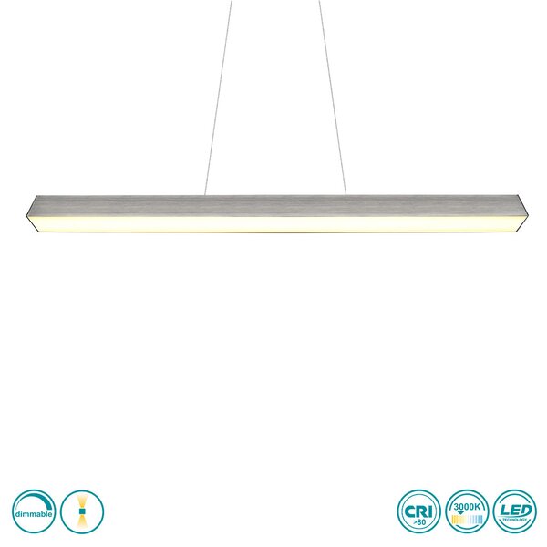 Κρεμαστό Ράγας DUOline Trio Lighting Paros 73043107 Νίκελ Ματ