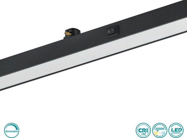 Γραμμικό Οροφής Ράγας DUOline Trio Lighting Panel 77020132 Μαύρο Ματ