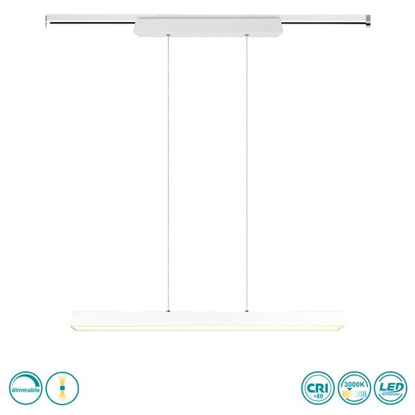 Κρεμαστό Ράγας DUOline Trio Lighting Paros 73043131 Λευκό Ματ