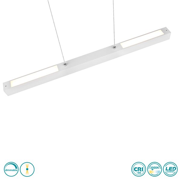 Κρεμαστό Ράγας DUOline Trio Lighting Paros 73043131 Λευκό Ματ