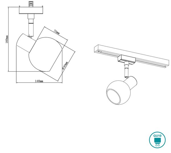 Σποτ Ράγας DUOline Trio Lighting Antibes 78170107 Νίκελ Ματ