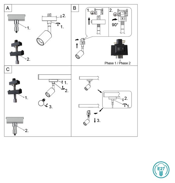 Σποτ Ράγας DUOline Trio Lighting Diallo 78010131 Λευκό Ματ