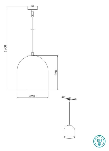 Κρεμαστό Ράγας DUOline Trio Lighting Ontario 73520101 Λευκό