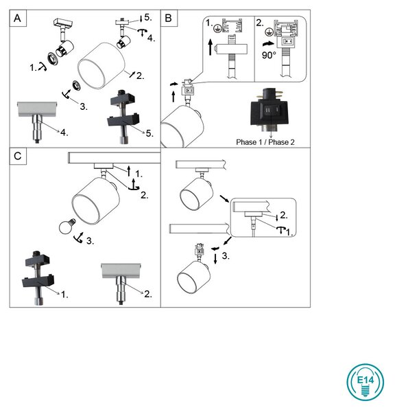 Σποτ Ράγας DUOline Trio Lighting Tommy 78330101 Λευκό