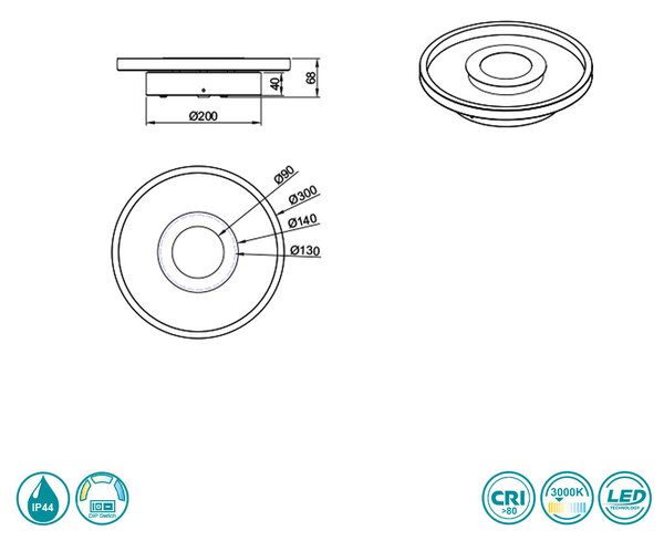 Φωτιστικό Οροφής Trio Lighting Ascari 680810306 Χρώμιο