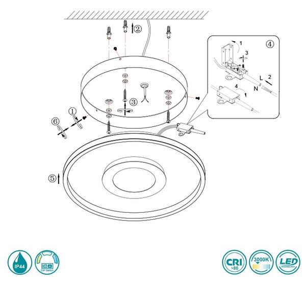 Φωτιστικό Οροφής Trio Lighting Ascari 680810306 Χρώμιο