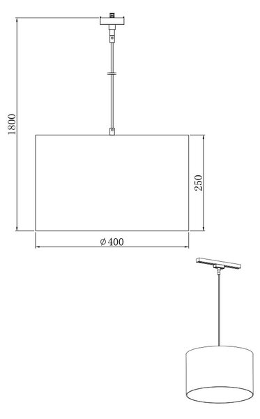 Φωτιστικό Κρεμαστό Ράγας DUOline Trio Lighting Hotel 73330111 Γκρι