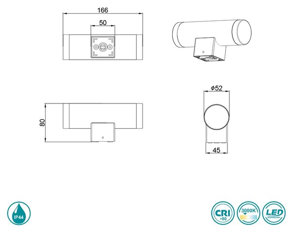 Απλίκα Trio Lighting Ray 283110232 Μαύρο Ματ