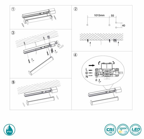 Απλίκα Μπάνιου Trio Lighting Piera 284071232 Μαύρο Ματ