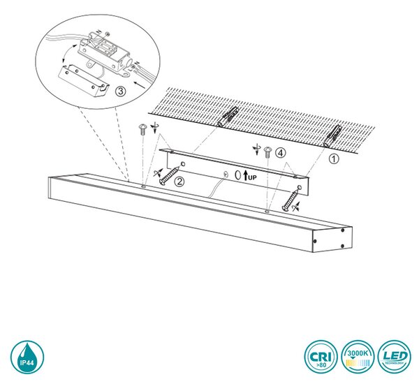 Απλίκα Μπάνιου Trio Lighting Rocco 283919032 Μαύρο Ματ