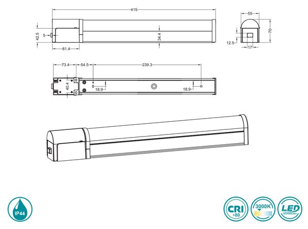 Απλίκα Μπάνιου Trio Lighting Piera 284074206 Χρώμιο