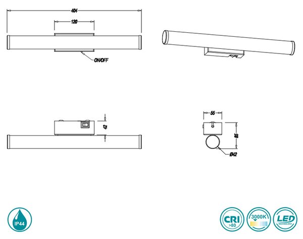 Απλίκα Μπάνιου Trio Lighting Mattimo 283270132 Μαύρο Ματ