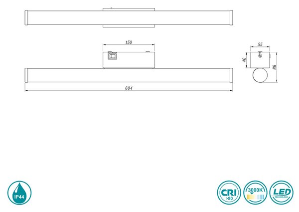 Απλίκα Μπάνιου Trio Lighting Mattimo 283270232 Μαύρο Ματ