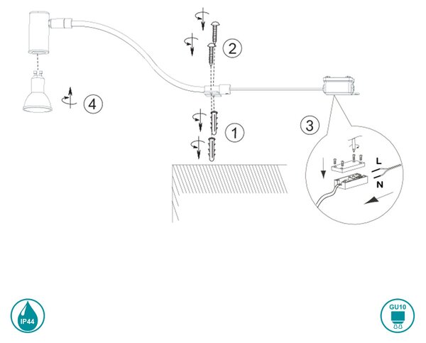 Απλίκα Μπάνιου Trio Lighting Giada 283400132 Μαύρο Ματ