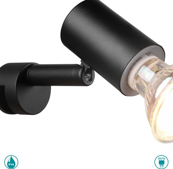 Απλίκα Μπάνιου Trio Lighting Lorenzo 283500132 Μαύρο Ματ