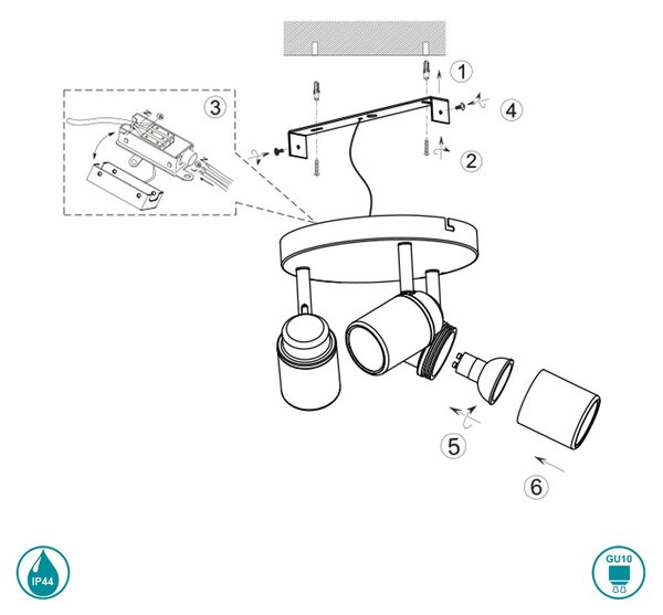 Φωτιστικό Οροφής Μπάνιου Trio Lighting Angelo 880430306 Χρώμιο