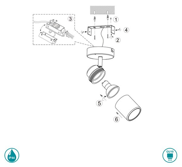 Απλίκα Μπάνιου Trio Lighting Angelo 880400132 Μαύρο Ματ