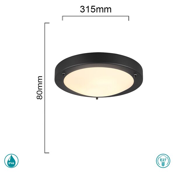 Φωτιστικό Οροφής Trio Lighting Condus 6801011-32 Μαύρο Ματ