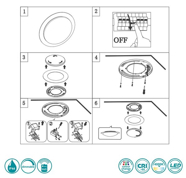 Φωτιστικό Οροφής Μπάνιου Trio Lighting Frodeno 680213500 (4000K)