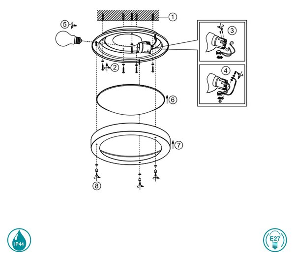 Φωτιστικό Οροφής Trio Lighting Condus 6801011-32 Μαύρο Ματ