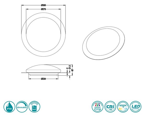 Φωτιστικό Οροφής Μπάνιου Trio Lighting Frodeno 680213500 (4000K)