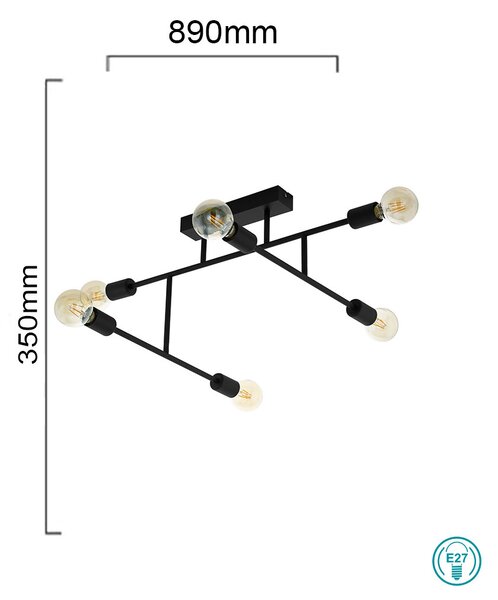 Φωτιστικό Οροφής Eglo Belsiana 98034 Μαύρο