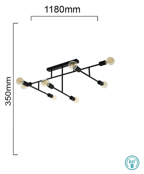 Φωτιστικό Οροφής Eglo Belsiana 98035 Μαύρο