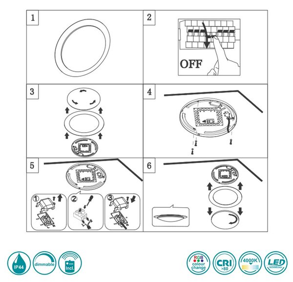 Φωτιστικό Οροφής Μπάνιου Trio Lighting Frodeno 680214800 (4000K)