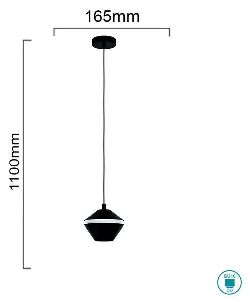 Φωτιστικό Κρεμαστό Eglo Perpigo 98681 Μαύρο