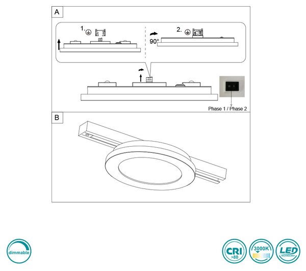 Φωτιστικό Οροφής Ράγας DUOline Trio Lighting Camillus 76921531 Λευκό Ματ