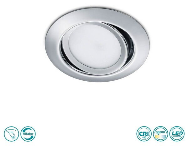 Φωτιστικό Σποτ Χωνευτό Κινητό Trio Lighting Rila 650310106 Χρώμιο