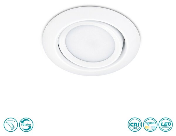 Φωτιστικό Σποτ Χωνευτό Κινητό Trio Lighting Rila 650310131 Λευκό Ματ