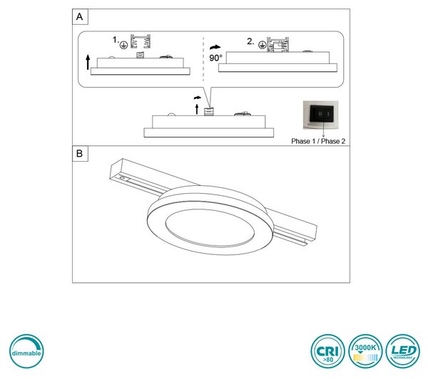 Φωτιστικό Οροφής Ράγας DUOline Trio Lighting Camillus 76921087 Γκρι