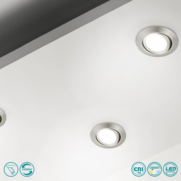 Φωτιστικό Σποτ Χωνευτό Κινητό Trio Lighting Rila 650310107 Νίκελ Ματ