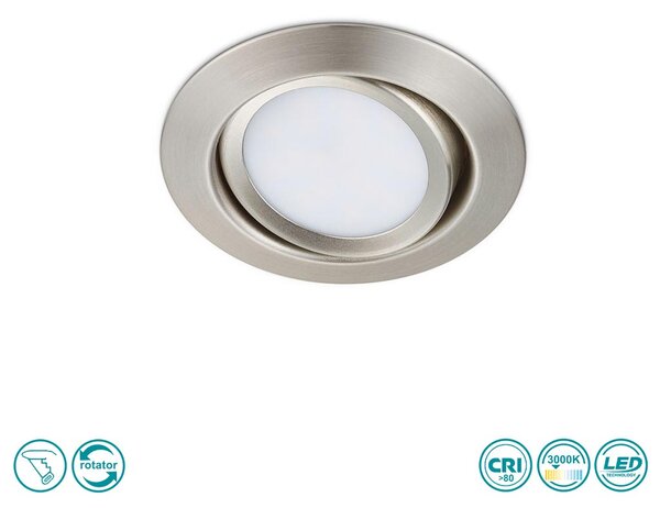 Φωτιστικό Σποτ Χωνευτό Κινητό Trio Lighting Rila 650310107 Νίκελ Ματ